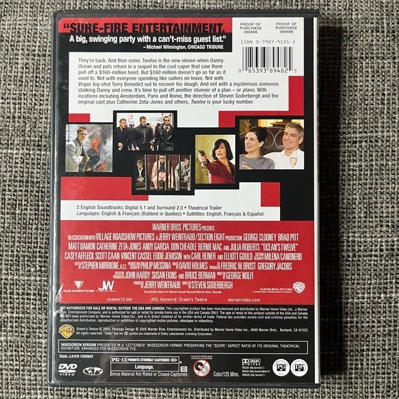 Ocean’s Twelve Movie DVD - Picture 2 of 4